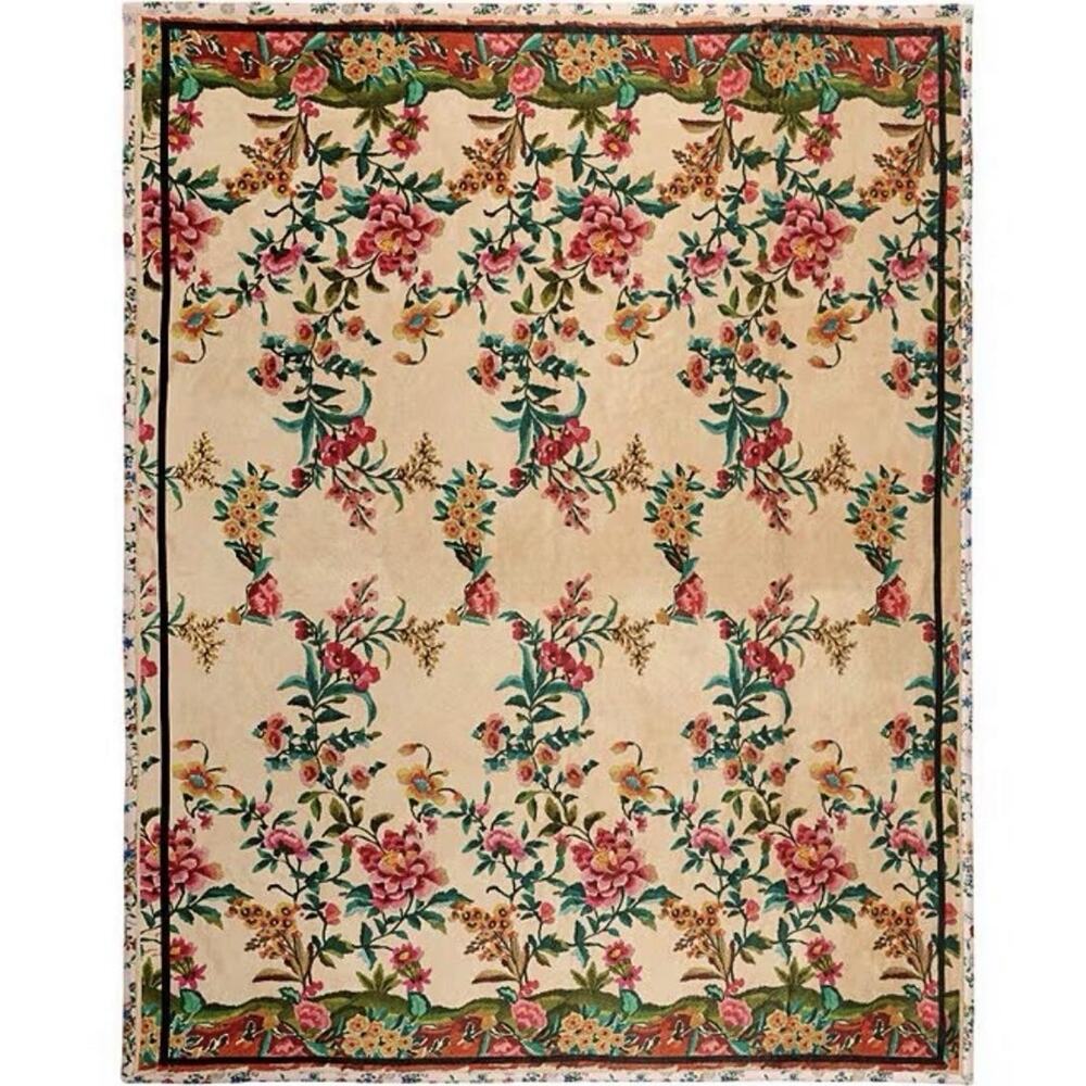 Johnny Was Travel Blanket MIRAZE Floral Rose Pink Boho Polyester 68x53 New - Picture 9 of 10